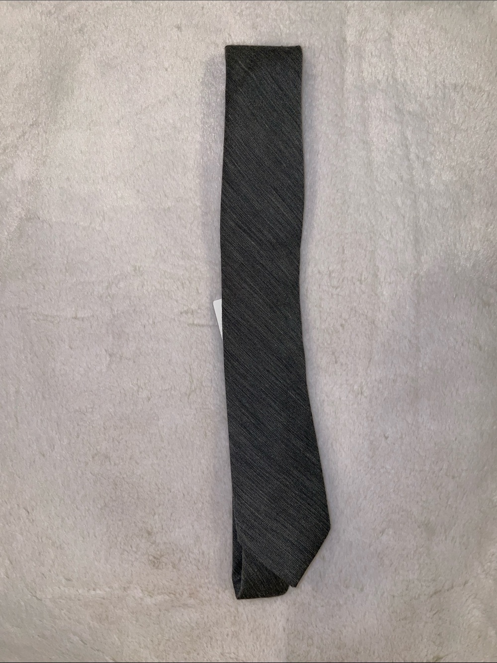 Men's Charcoal Textured Slim Tie - Contemporary Formal Style